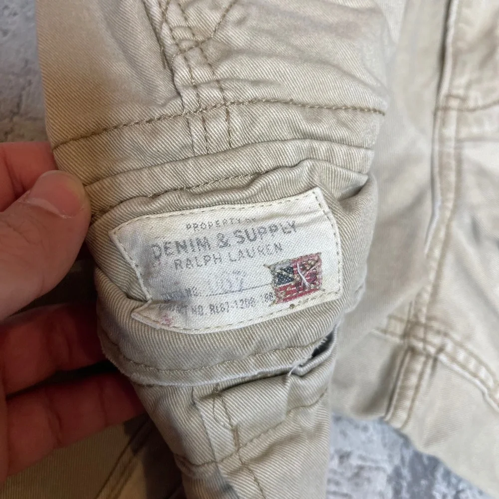 Vintage Y2K Denim‎ & Supply Ralph Lauren Cargo Shorts Khaki Distressed Mens 40